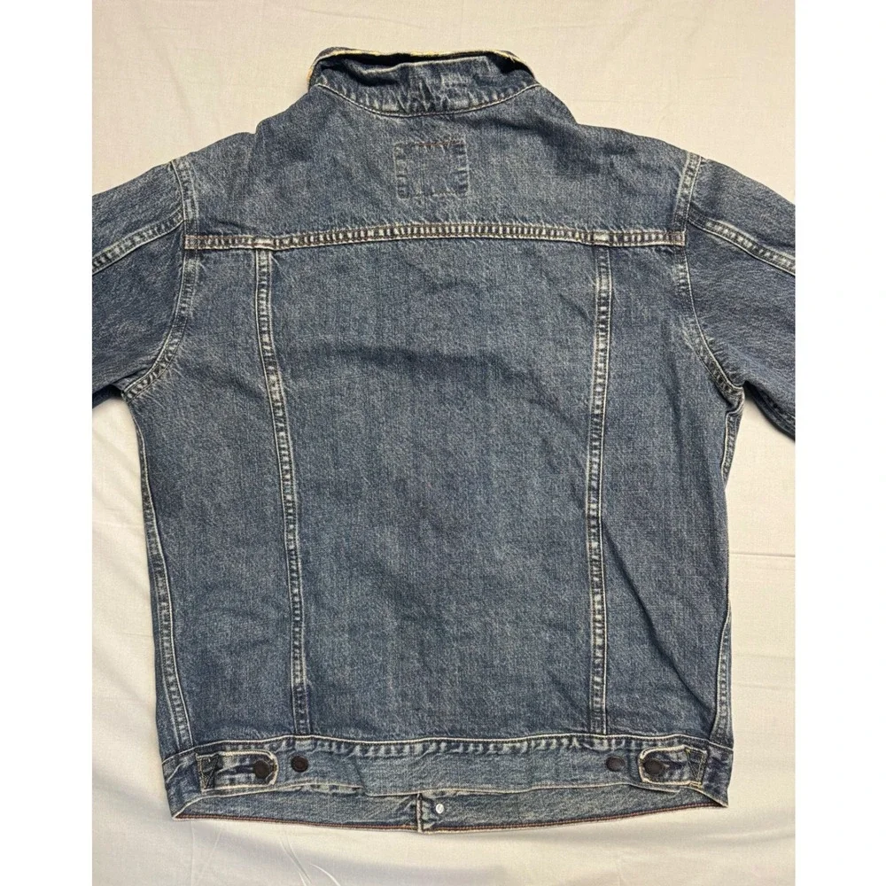 Levi Strauss Signature Mens XL Blue Denim Trucker Jacket Medium Wash